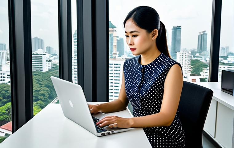 저비용으로 데이터베이스 성능 향상하는 방법 - Modern Bangkok Office**
"A professional Thai businesswoman in a stylish, modest dress, working on a...