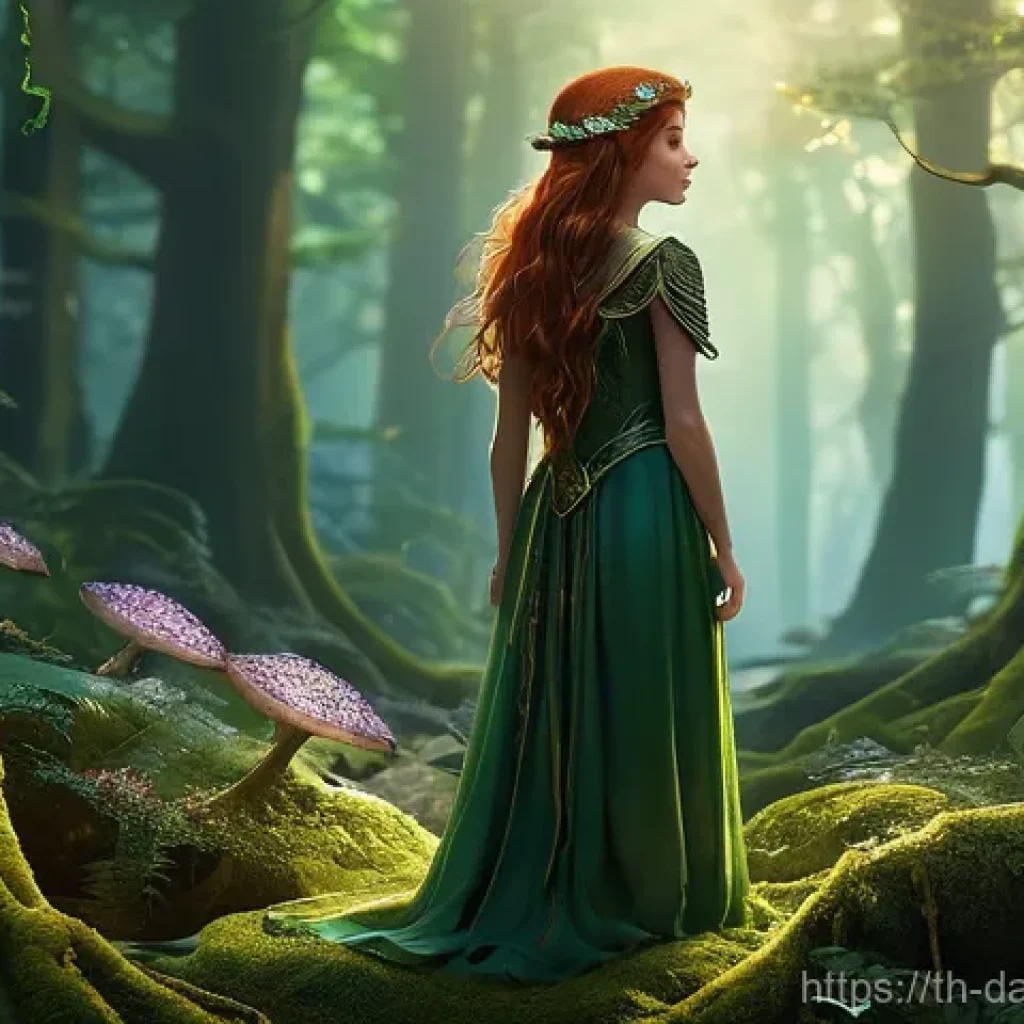SQL 쿼리의 중복 제거로 성능 향상하기 - **Prompt 1: Enchanted Forest Discovery**
"A young female adventurer, resembling an elegant fores...