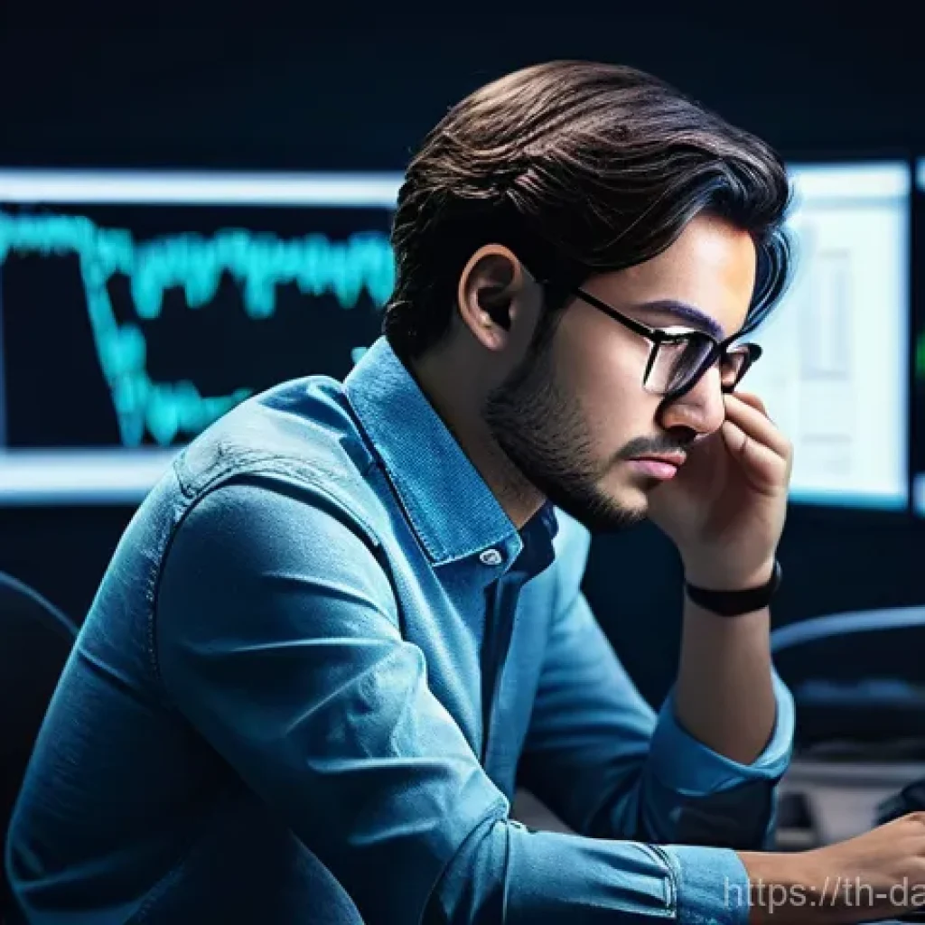 데이터베이스 성능 테스트 자동화 도구 - **Prompt:** A frustrated young male software developer, dressed in smart casual attire (jeans and a ...