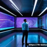 인메모리 데이터베이스 활용 사례 - **Prompt:** A vibrant, futuristic data center hall with glowing, high-speed data streams flowing in ...