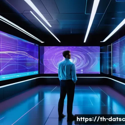 Home 33 인메모리 데이터베이스 활용 사례 - **Prompt:** A vibrant, futuristic data center hall with glowing, high-speed data streams flowing in ...