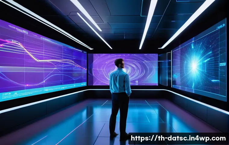 인메모리 데이터베이스 활용 사례 - **Prompt:** A vibrant, futuristic data center hall with glowing, high-speed data streams flowing in ...