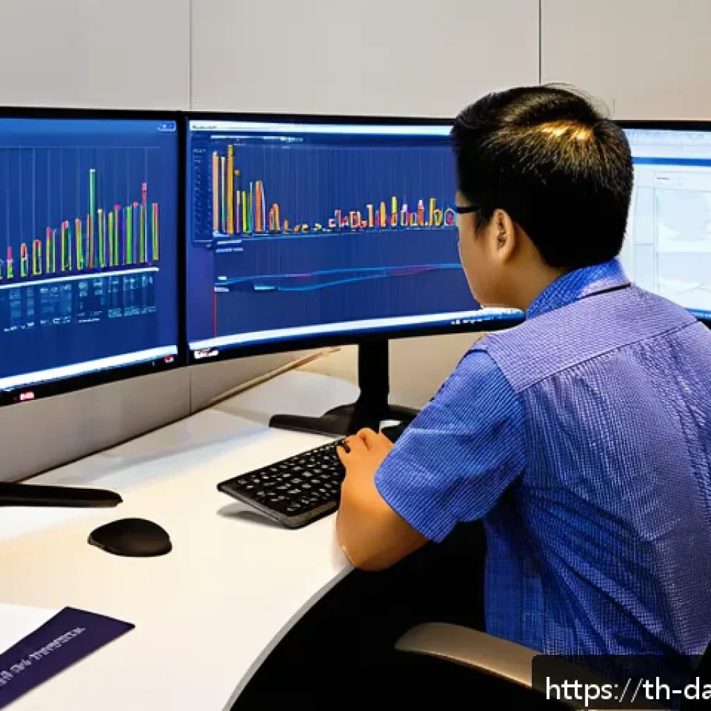 SQL 쿼리 최적화를 위한 도구 및 리소스 - A detailed, high-tech workspace scene featuring a Thai software developer analyzing SQL performance ...