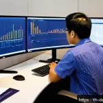 SQL 쿼리 최적화를 위한 도구 및 리소스 - A detailed, high-tech workspace scene featuring a Thai software developer analyzing SQL performance ...